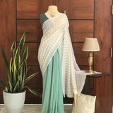 Fancy Look Half Half Grorgette Saree