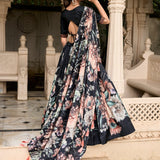 Floral Printed Silk Lehenga Choli