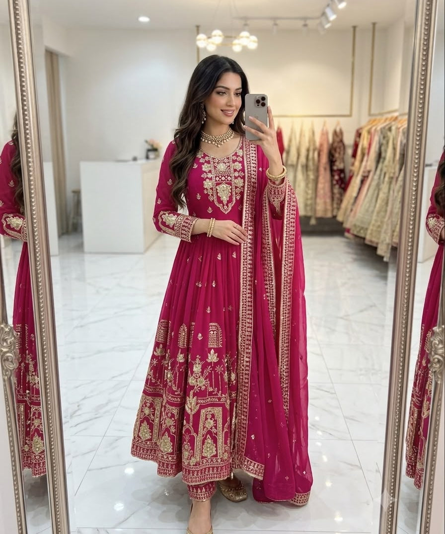 Stunning Embroidered Georgette Gown
