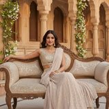 Creamy Georgette Ready To Wear Saree