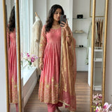 Trending Fendy Silk Anarkali Gown