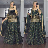 Georgette Green Top Lehenga