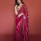 Bollywood Maroon Space Silk Saree