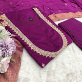 Purple Attractive Chanderi Kurti Collection