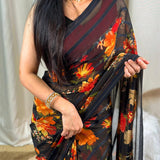 Perfect  Floral Print Saree