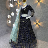 Party Wear viscose Velvet Lehenga choli