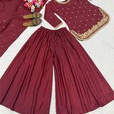 Maroon Classical Natural Crepe Suit