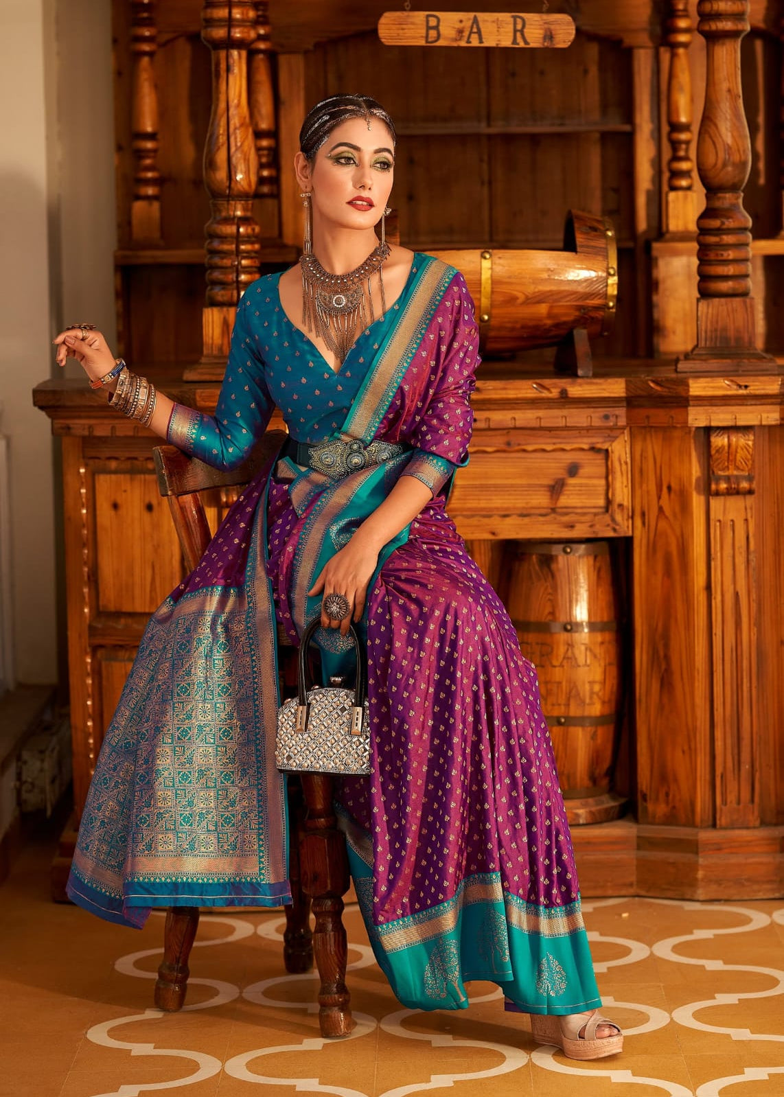 Soft Banarasi Paithani Silk Saree