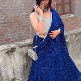 Blueish Faux Georgette Lehenga