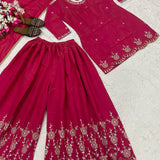 Rani Pink Heavy Simmer Silk Suit