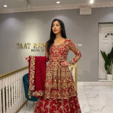 Red Designer Suit Lehenga Choli