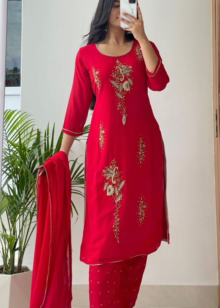 Beautifull Red Kurti Collection