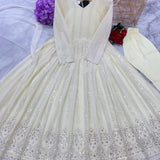 White Premiun  Georgette Anarkali Gown