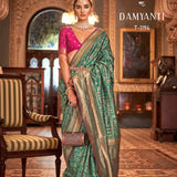 Aqua Finish Banarasi Silk Saree