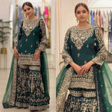 Green Pakistani Embroidered Suit