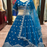 Charming Blue Bridal Lehenga