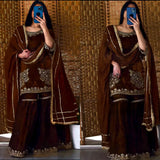 Brown Classic Top Sharara Collection