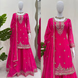 Pink Exotic Embroidered Suit