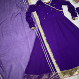 Purple Blooming Zari Broder Suit