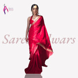 Winter  Red Velevt Saree