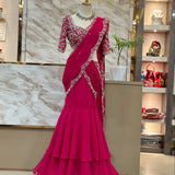 Pink Ready To Wear Lehenga Saree