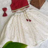 Designer White Kids Lehenga