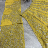 Lemon Yellow Fusion Lehenga