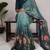 Stunning Flower Printed Saree Collection