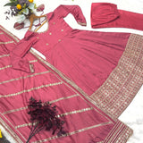 Peach Vichitra Silk Anarkali Gown