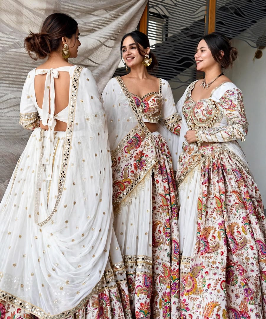 Navratri Special Muslin Silk Lehenga