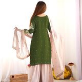 Olive Designer Pakistani Straight Suit