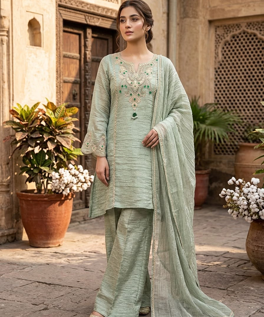Pista Fendy Silk Ethnic Suit