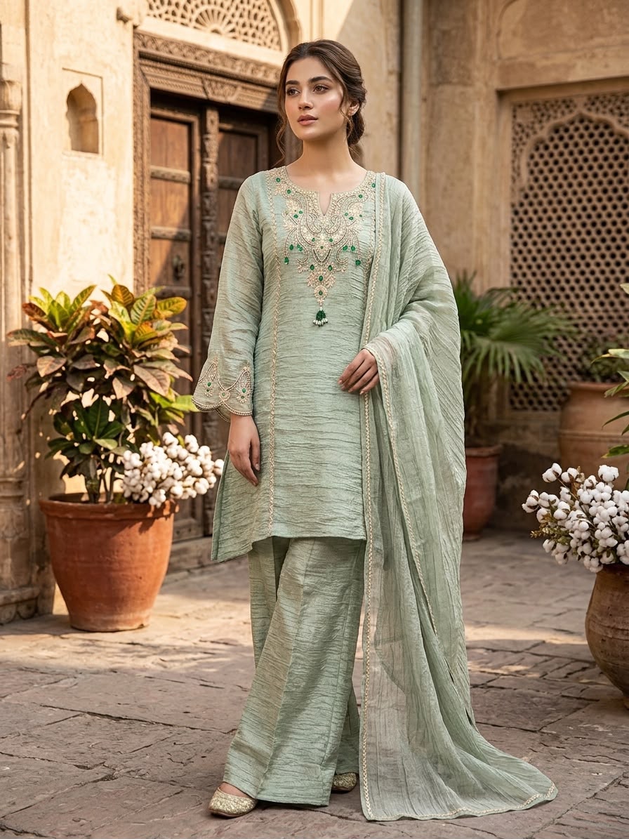Pista Fendy Silk Ethnic Suit