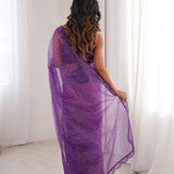 Purple Heavy Soft Net Saree