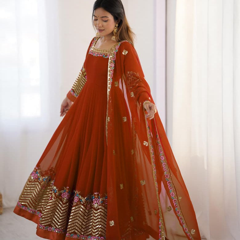 Elegant Embroidered Anarkali Suit