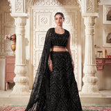 Black Sequnce Premium Bridal Lehenga