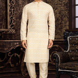 Men's Lucknowi work with Digital print kurta pajama