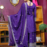 Violet Designer Embroidered Suit