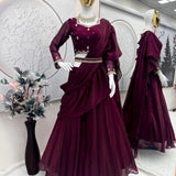 Wine Designer Stylish Silk Lehenga