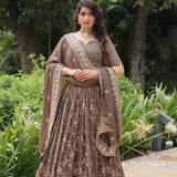 Faux Blooming Sequence Lehenga Choli