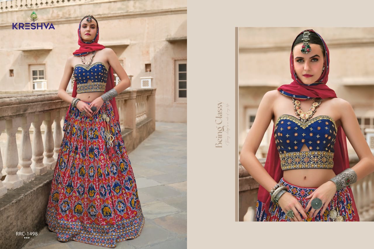 Ajarakh Print Heavy Bridal Lehenga