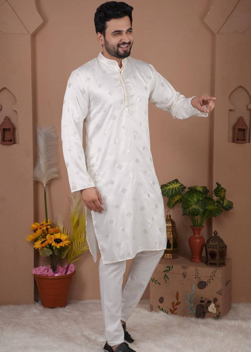 Festive Men's Embroidered Kurta