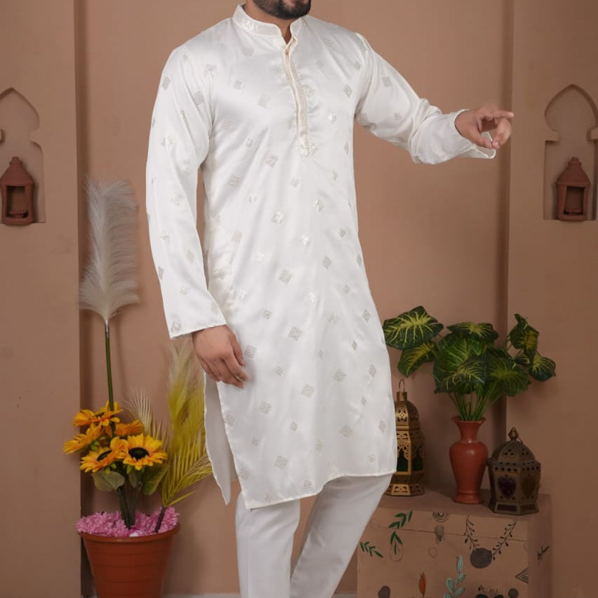Festive Men's Embroidered Kurta