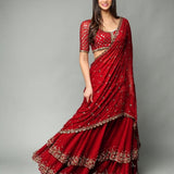 Red premium Georgette Lahenga