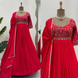 Partywear chinon Silk Anarkali Gown