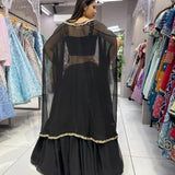 Black Shrug Heavy Indo Lehenga