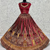 Wedding bridal velvet embroidery Patch Lehenga