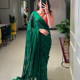 Groovy Green Satin Silk sarees