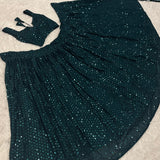 Crafted Green Sequence Lehenga