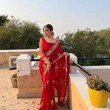 Bollywood Designer Red Partywear Saree